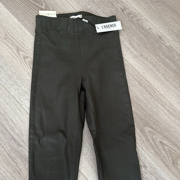 BNwT L'AGENCE Paris Rochelle Jeans Small Green High Rise Faux Leather Leggings - Picture 5 of 5